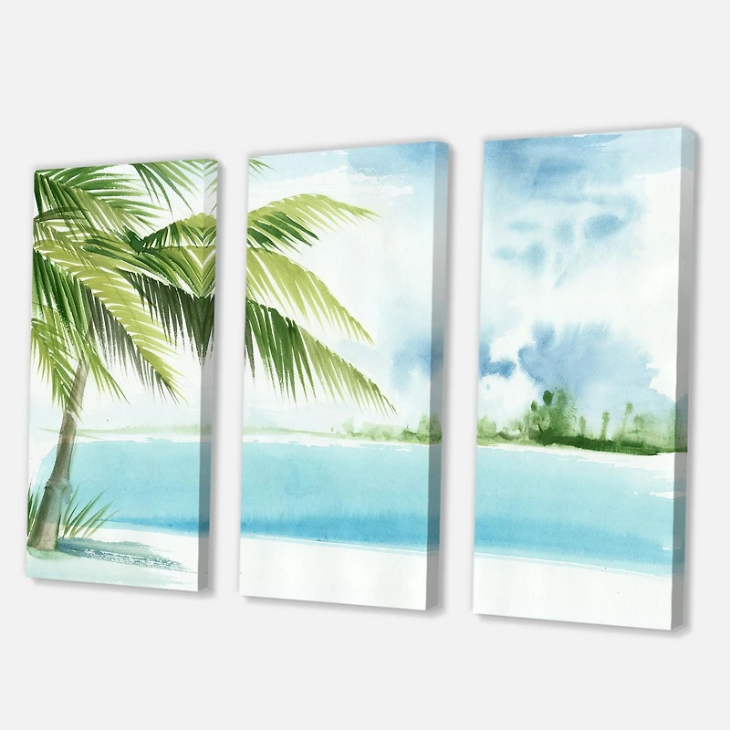 Designart Palm Beach Resort At Dawn I Canvas Wall Art