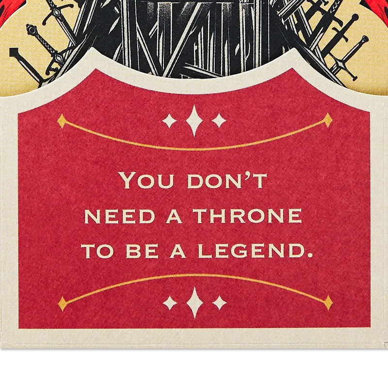 Carte musicale en relief, Le Trône de fer, Paper Wonder de Hallmark, carte d'encouragement, carte pour la fête des Pères, les fêtes ou toutes les autres occasions