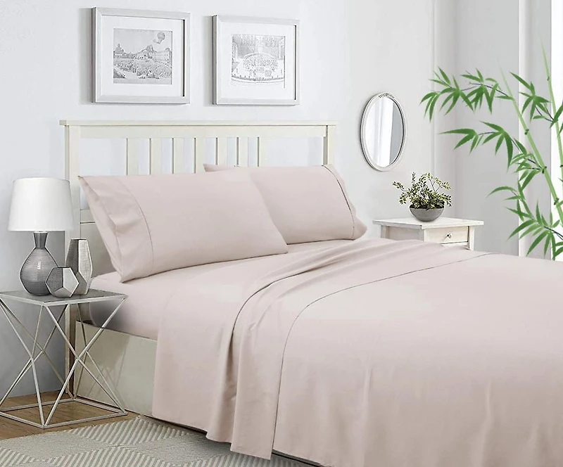 Ensemble de draps en mélange de polyester et bambou