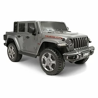12V Jeep Gladiator Rubicon Battery Powered Ride-on, 2-Seater, Gray, Child Ages 3-8, Max Speed 5 mph