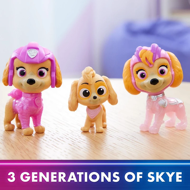 PAW Patrol : La Super Patrouille le film, Stella Super-Chiots, Coffret cadeau avec 3 figurines exclusives, jouets pour filles et garçons à partir de 3 ans
