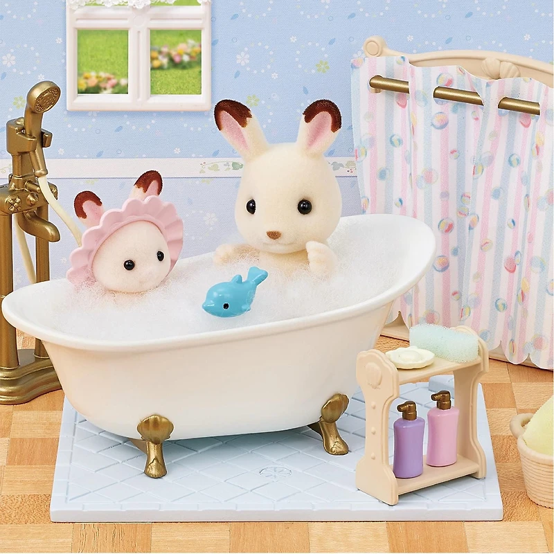Ensemble de bain et de douche Calico Critters, meubles et accessoires pour maison de poupée