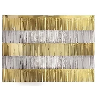 Modern Christmas Gold & Silver Foil Fringe Garland Photo Backdrop Kit 4 ft, 5 ct