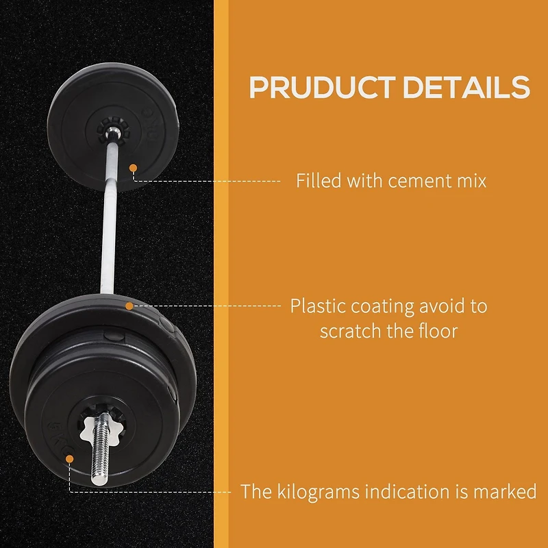 Soozier Ensemble Haltères 143lbs réglable Gym Sports Exercice