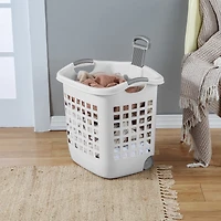 Panier sur roulettes 62L Sterilite en blanc