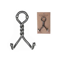 Crochet Mural En Fer Double (Nickel Antique) - Ensemble De 4