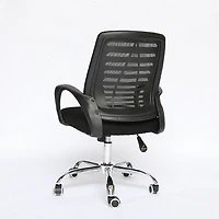 American Imaginations 25,2 pouces L 37,8 pouces Chaise de bureau moderne H en acier inoxydable-plastique-nylon en noir