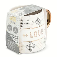 Thyme & Table Stoneware 20 fl oz Love Coffee Mug, White, Mugs