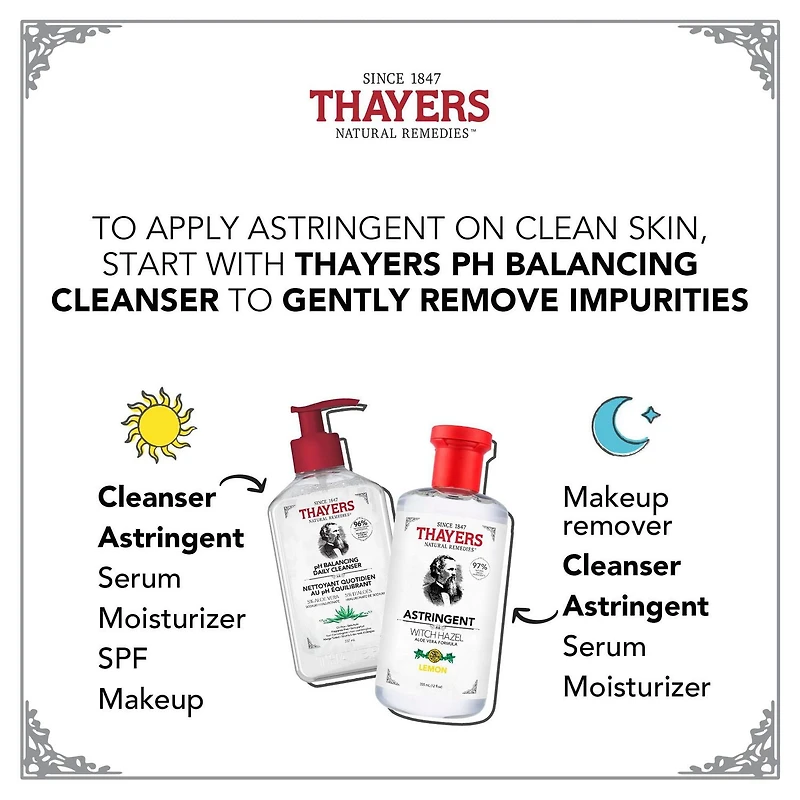 THAYERS Lemon Face Astringent with Witch Hazel and Aloe Vera formula 355mL