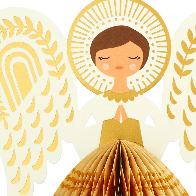 Carte de Noël en relief – Paper Wonder de Hallmark (Ange – structure en nid d'abeille)