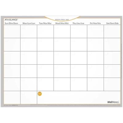 Wallmates Self-Adhesive Dry-Erase Undated Monthly Planner, 24 x 18