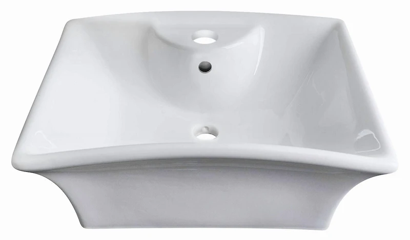 American Imaginations AI-30956 19,5 pouces W au-dessus du navire blanc de compteur pour le perçage de centre de 1 trou