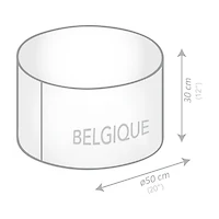 Belgique Navy Velvet Pouf Ottoman – Floor Cushion, Soft Polystyrene Bean Bag Footstool, Durable & Lightweight Accent for Living Room or Office