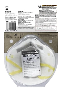 3M™ Performance Sanding and Fibreglass Disposable Respirator, 8210H2-DC, white, 2/pack