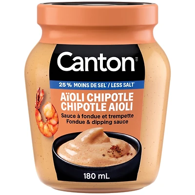 Sauce à fondue et trempette Aïoli Chipotle 25 % moins de sel Canton