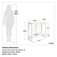 CosmoLiving Brielle Console Table, Marble