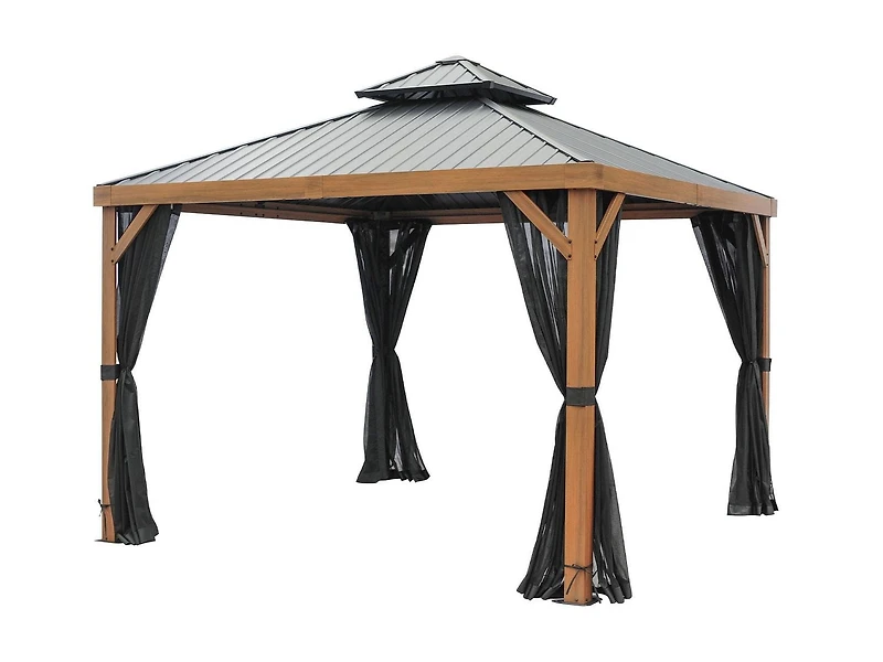 Yosemite Gazebo Structure en Aluminum Finition Bois 10 x 10