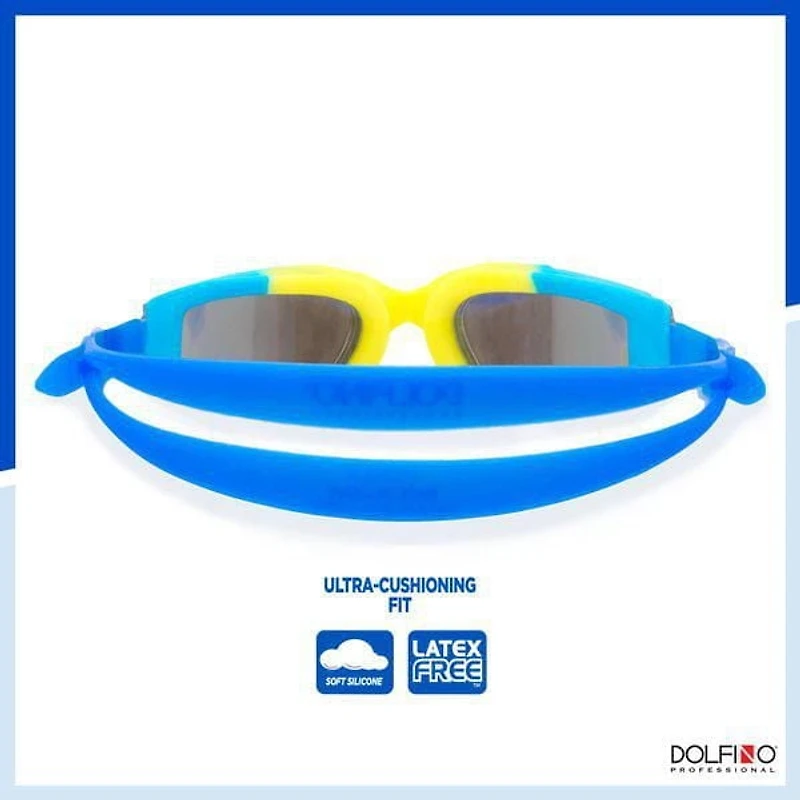 Lunettes de natation Dolfino Pro Edge Youth Watersport - Bleu / Jaune
