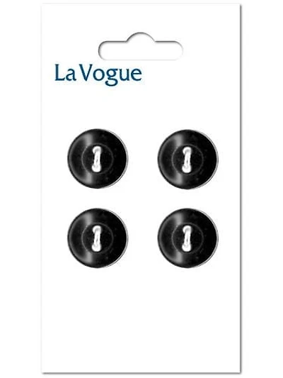 La Vogue 14 mm 2‑Hole Button, Black