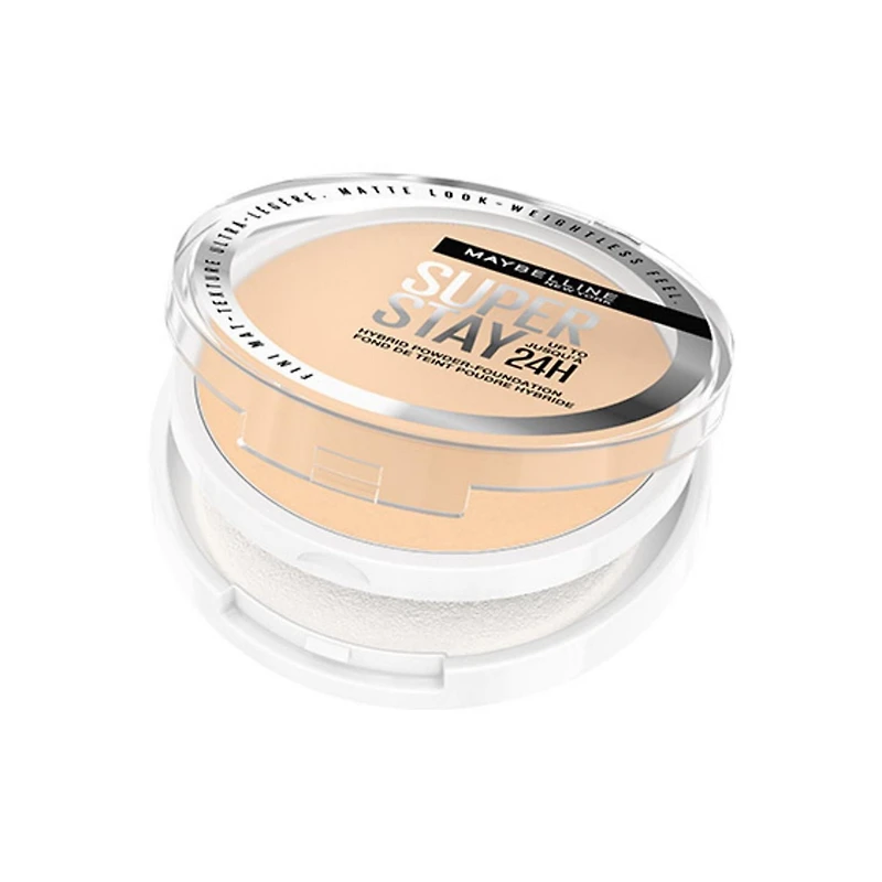 Maybelline Super Stay 24 Hour Hybrid Powder Foundation, Waterproof, Vegan, Mattifying, 120, 6g, longwear powderfoundation