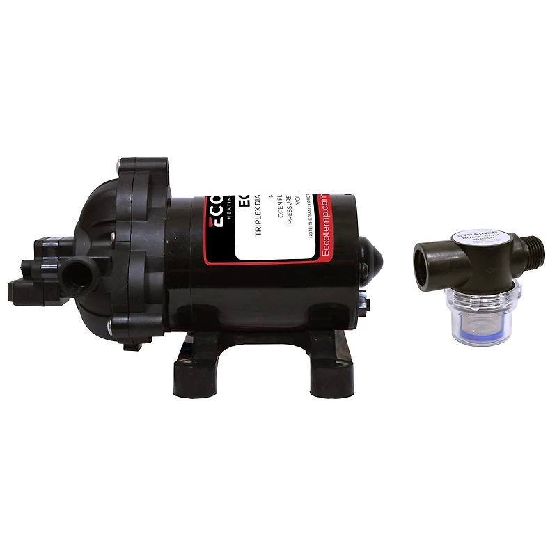 Eccotemp Luxe 1.85 GPM Portable Outdoor Tankless Water Heater w/ EccoFlo Diaphragm 12V Pump and Strainer