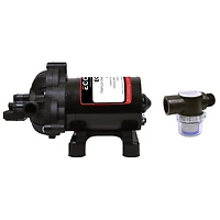 Eccotemp Luxe 1.85 GPM Portable Outdoor Tankless Water Heater w/ EccoFlo Diaphragm 12V Pump and Strainer