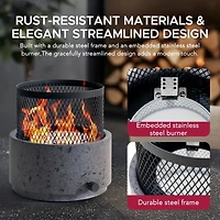 Sunjoy Foyer de Table Sans Fumée monté en Bas ,Feu de Camp de camping en plein air, deux flammes réglables