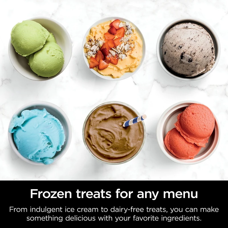 Ninja CREAMi, NC301C, Ice Cream, Gelato, Milkshake, Sorbet, Smoothie Bowl, and Lite Ice Cream Maker, 7 One-Touch Programs, 800W, Silver, Ice cream, 16 oz