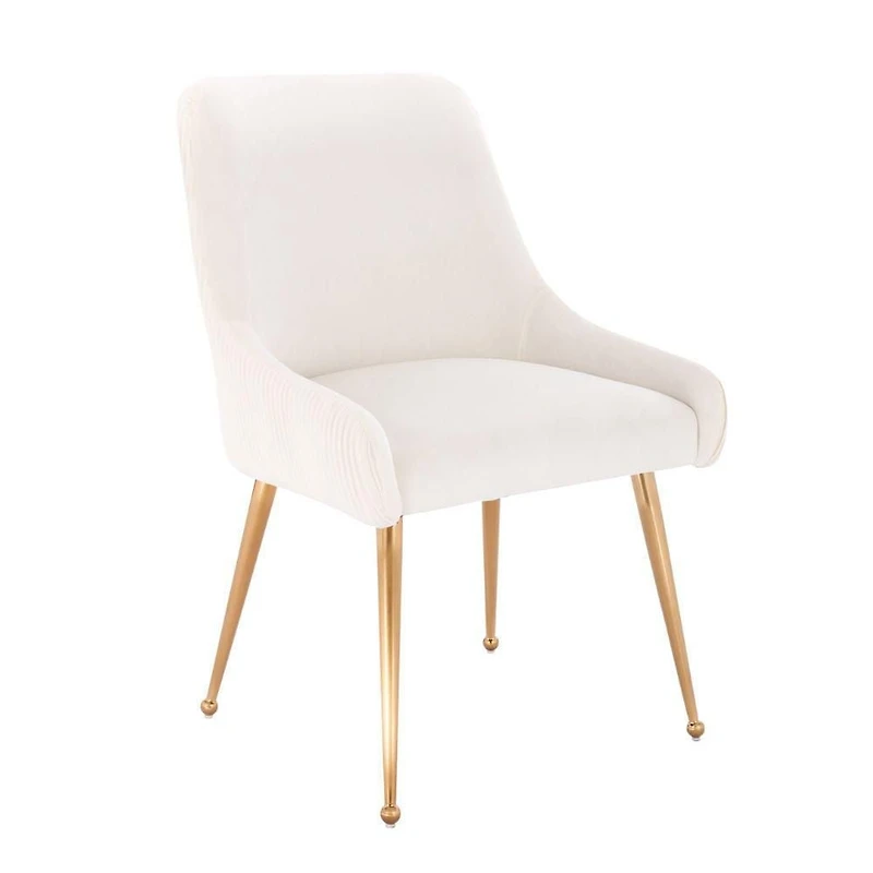 Ensemble de 2 chaises de salle à manger Henry III – Chaises d'appoint élégantes en velours avec rembourrage confortable, pieds dorés et détails de poignée élégants sur le dossier