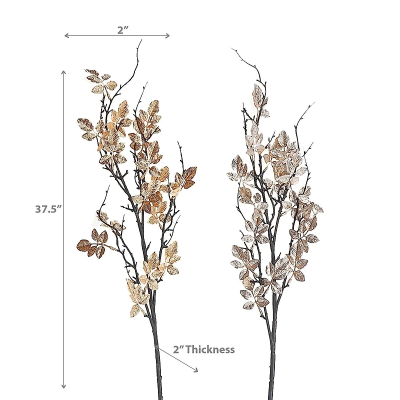 Christmas Shiny Leaves Spray - Set of 6