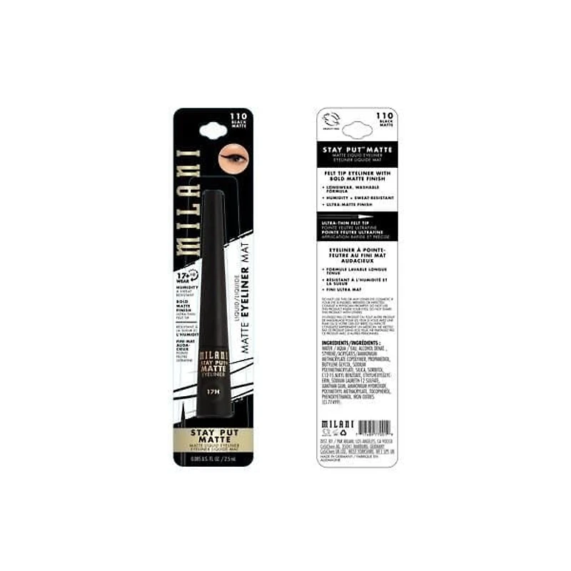 Milani : Eyeliner liquide mat Stay Put® - Noir Eye-liner