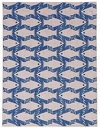 Tapis d'appoint lavable Seabourne 3 pi x 5 pi ivoire et bleu