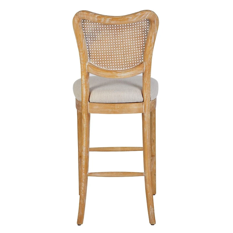 High Dining Chairs Set of 2, Upholstered Side Chairs with Cane Back & Wooden Legs, Mid Century Modern Designed Chairs Living Room Kitchen Chairs