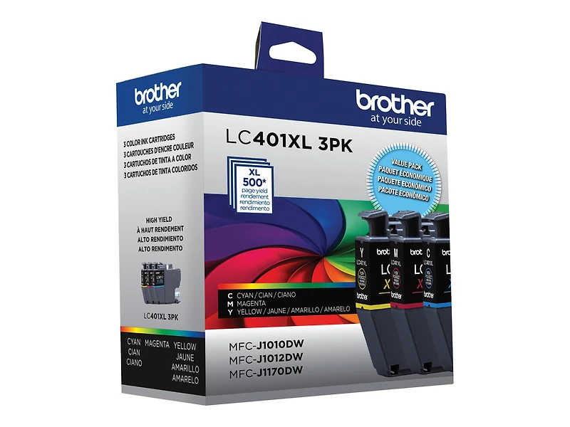 LC401XL3PKS Brother 3-Pack Colour Ink Cartridges