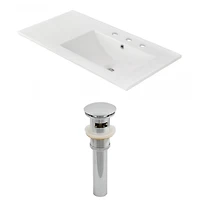 American Imaginations -in. W 1 Hole Ceramic Top Set In White Color