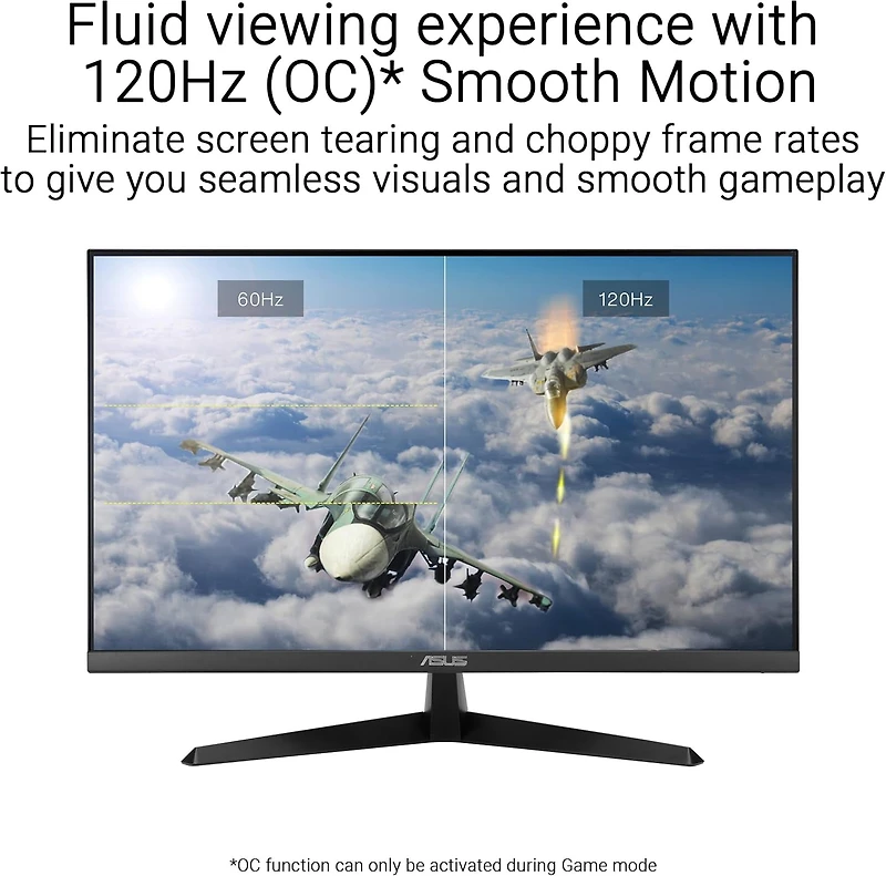 Moniteur de jeu ASUS VY279HGR Eye Care 27 pouces, 16:9 IPS FHD 1 500:1, 1 ms, 250 nits, 120 Hz