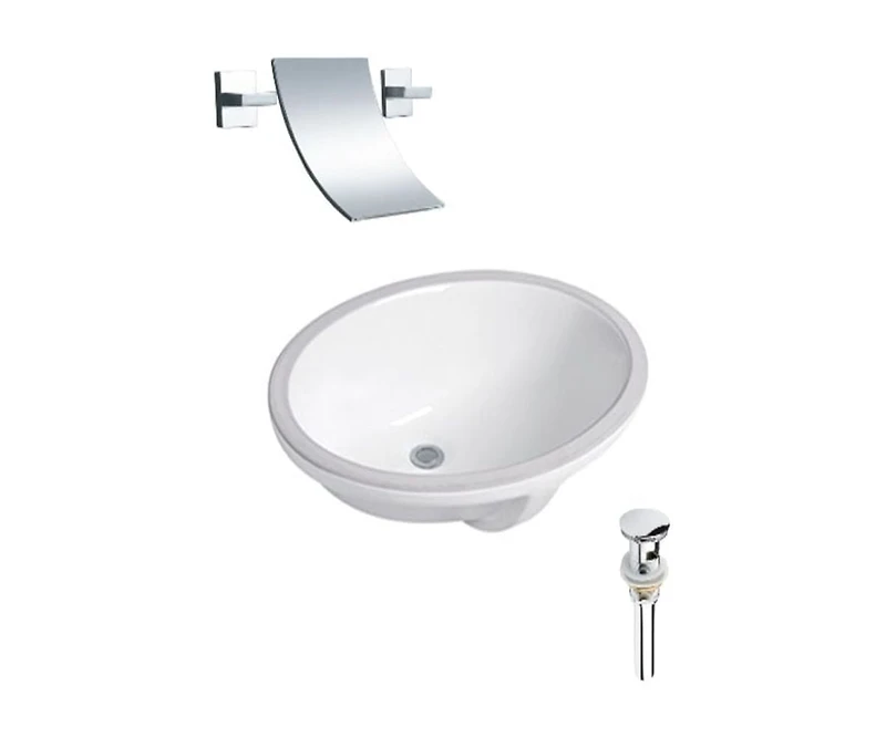 DROP Bath and Kitchen DR091182 Undermount Bathroom Sink Set
