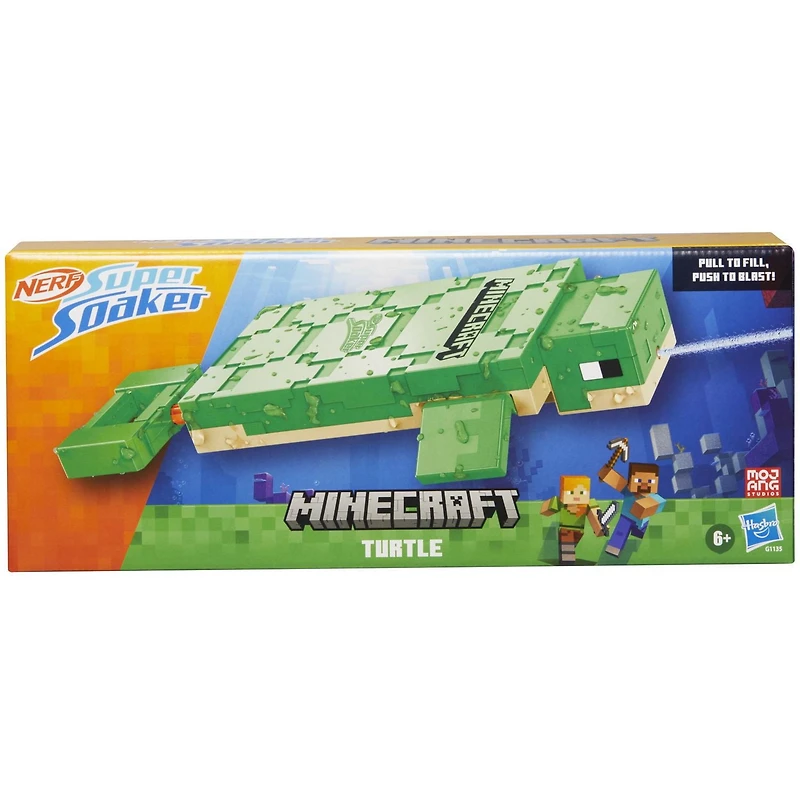 Nerf Super Soaker Minecraft Turtle Water Blaster, Ages 6 and up