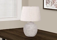 Monarch Specialties  Luminaire, 22"h, Lampe De Table, Béton Crémeux, Teinte Ivoire / Crème, Moderne
