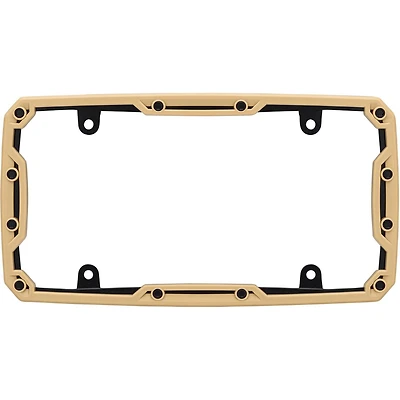 Cadre de plaque d’immatriculation Cruiser Accessories verrou de talon, havane mat/noir Cadre plaque immat