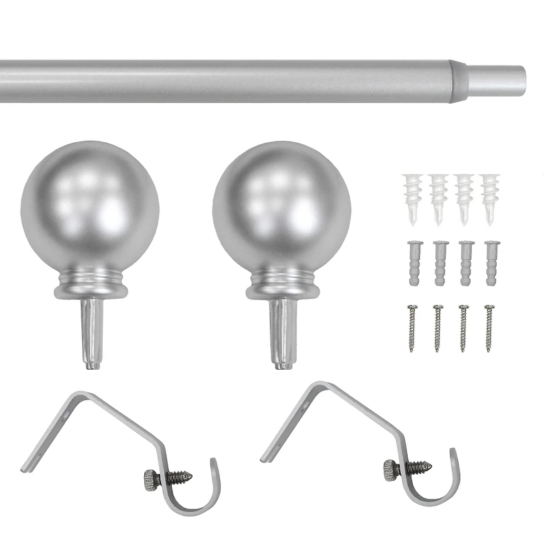Mainstays 1/2” Nickel Ball Adjustable Curtain Rod, 28”-48”