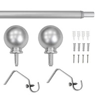 Mainstays 1/2” Nickel Ball Adjustable Curtain Rod, 28”-48”