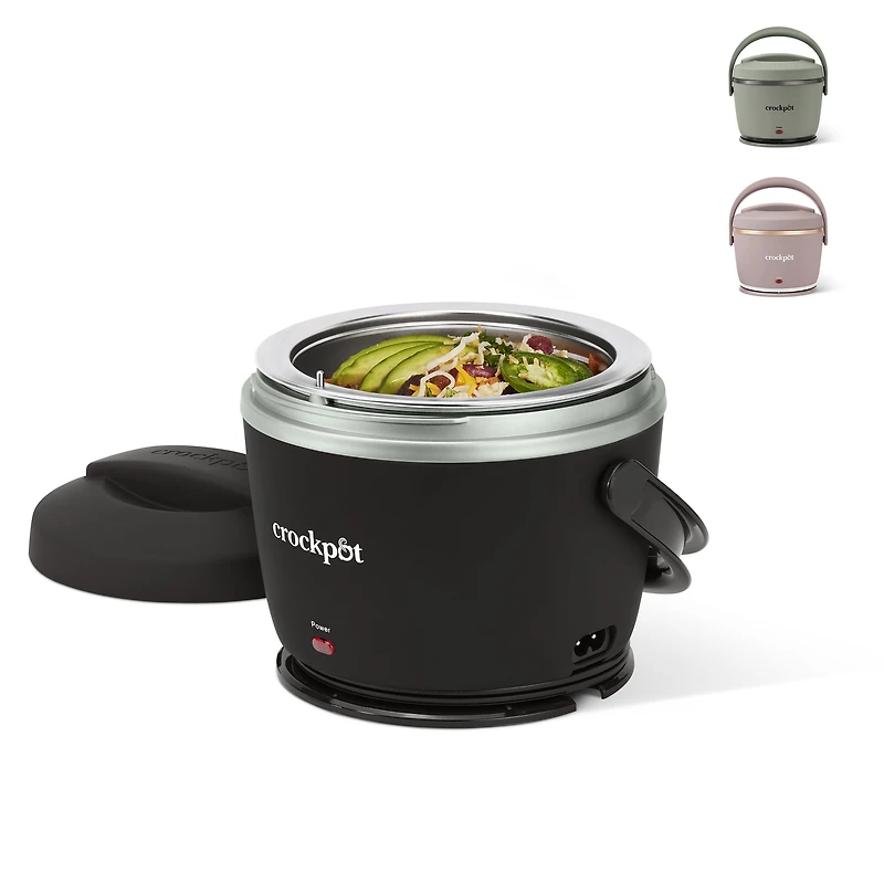 Boîte à lunch électrique Crockpot, chauffe-plats portable pour les déplacements, 591 mL, réglisse noire 1 unité