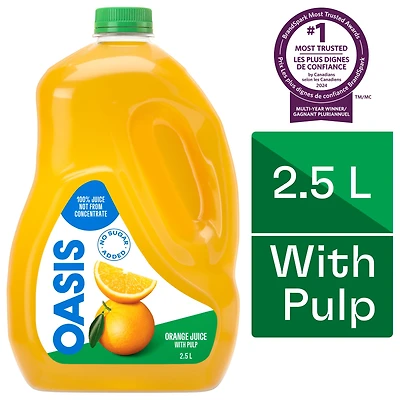 Jus d’orange avec pulpe non fait de concentré