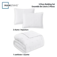 Ensemble de couette 3 pièces Mainstays, blanc arctique, lit double queen Double Queen
