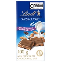 Lindt SWISS CLASSIC Fruit & Nut Milk Chocolate Bar, 100 Grams