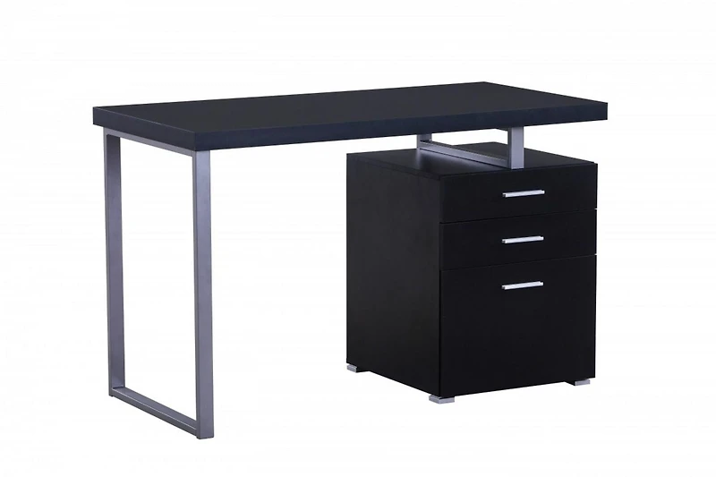 Amira Office Desk and Chair Set, Black