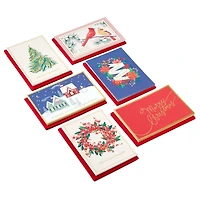 Assortiment de cartes Hallmark de Noël dans une boîte, motifs mignons (6 motifs, 36 cartes et enveloppes)
