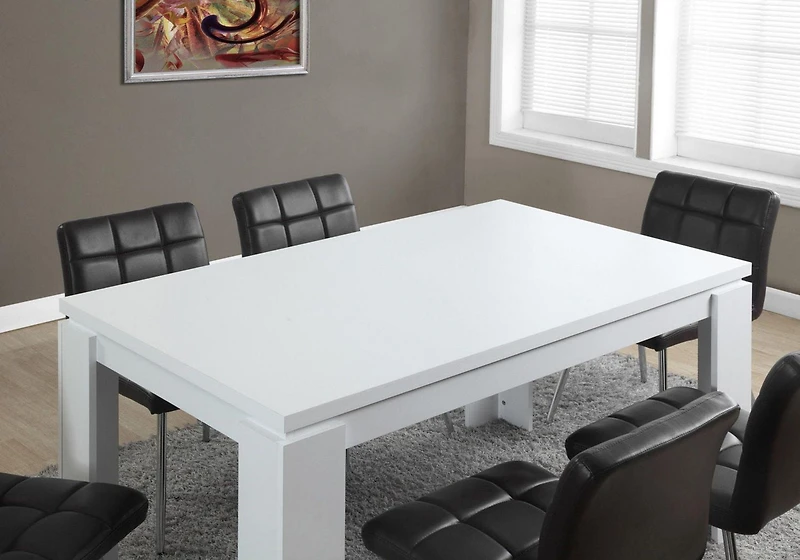 Monarch Specialties Dining Table, 60" Rectangular, Kitchen, Dining Room, Laminate, White, Contemporary, Modern