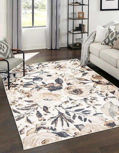 ECARPET Rosette 5'0" x 8'0" Tapis Contemporain / Moderne pour Salon, Chambre, Salle A Manger, Entrée, Couloir et Plus Encore.
